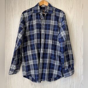 Peter Millar Blue Plaid Button-Down Shirt
Size: Large